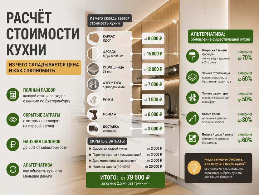 Расчёт стоимости кухонного гарнитура