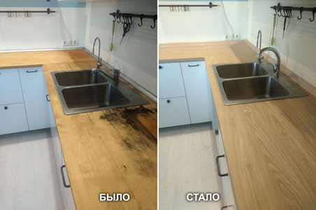 Замена кухонных столешниц